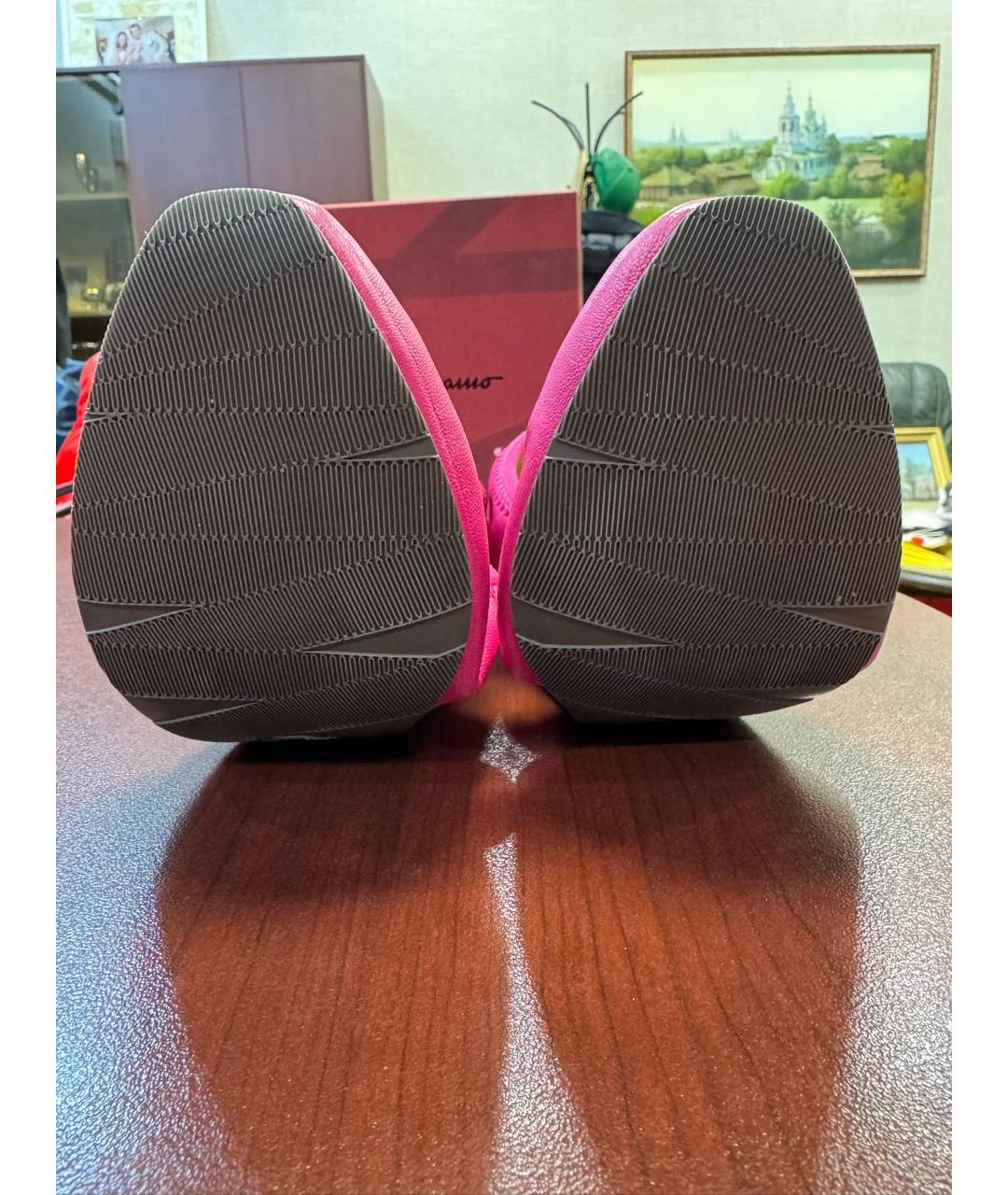 FERRAGAMO Розовые кожаные балетки, фото 4