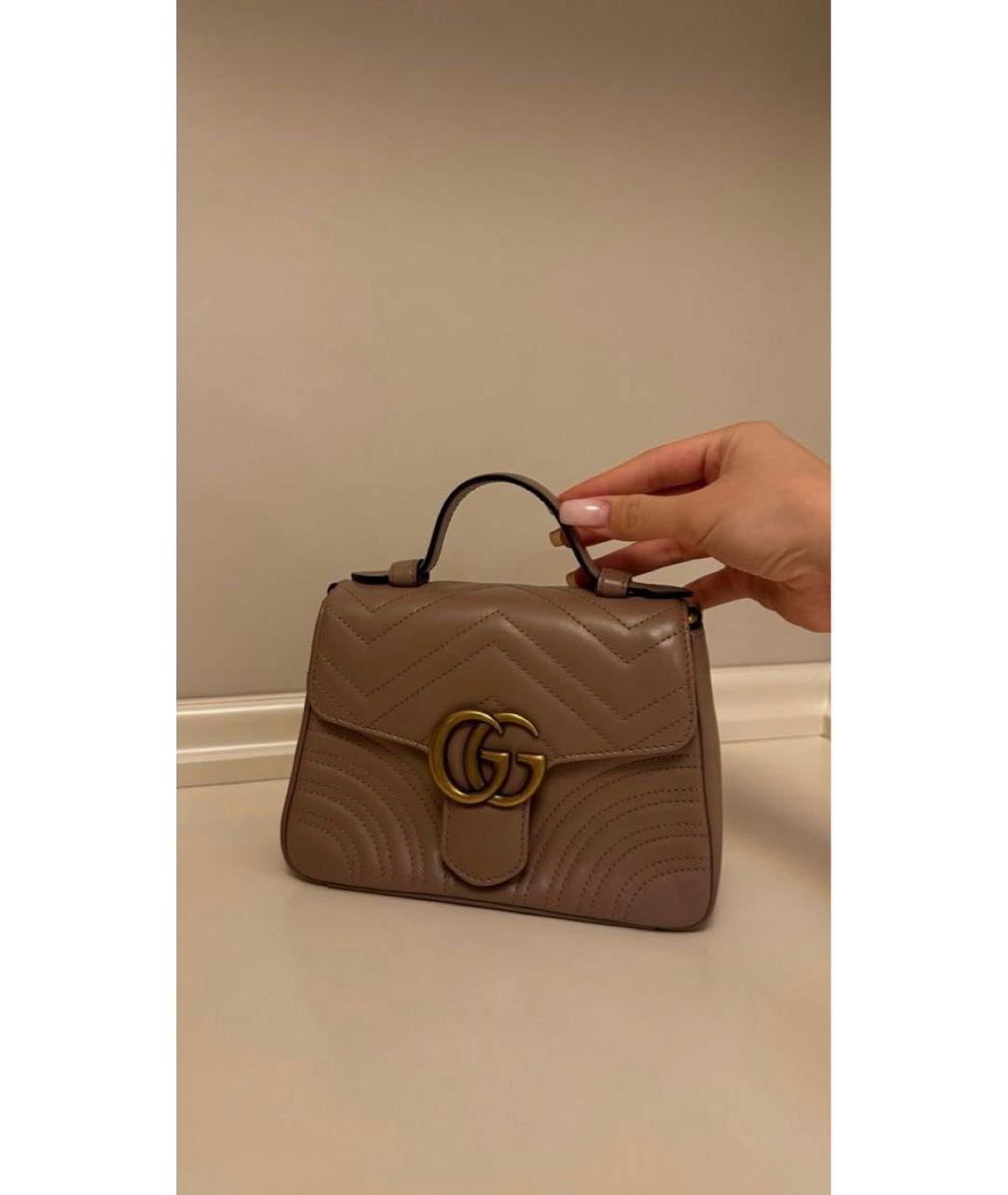 GUCCI Коричневая кожаная сумка с короткими ручками, фото 2