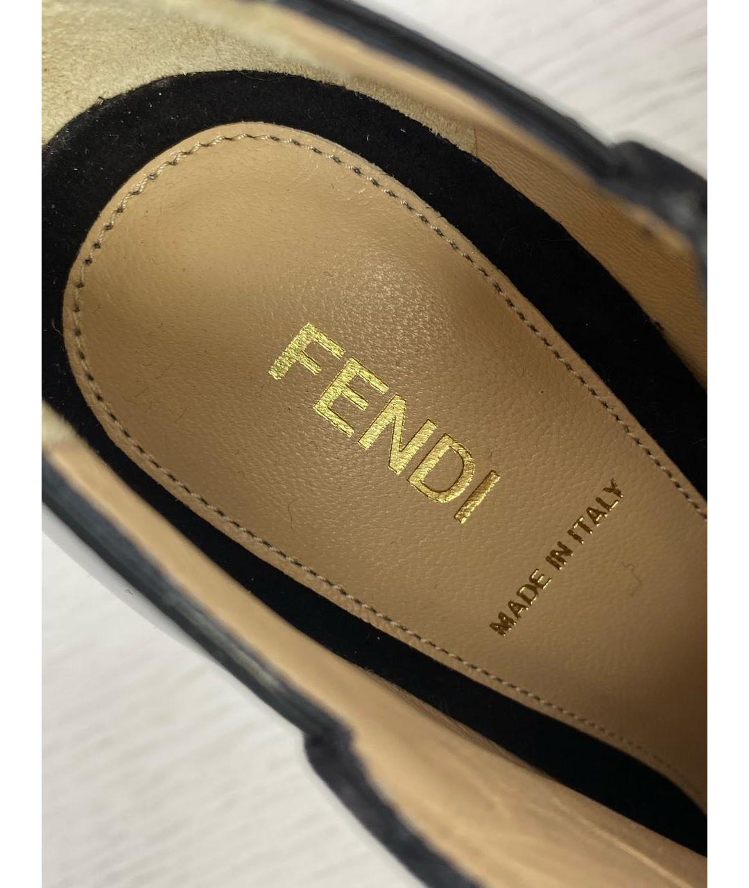 FENDI Черные кожаные ботильоны, фото 8