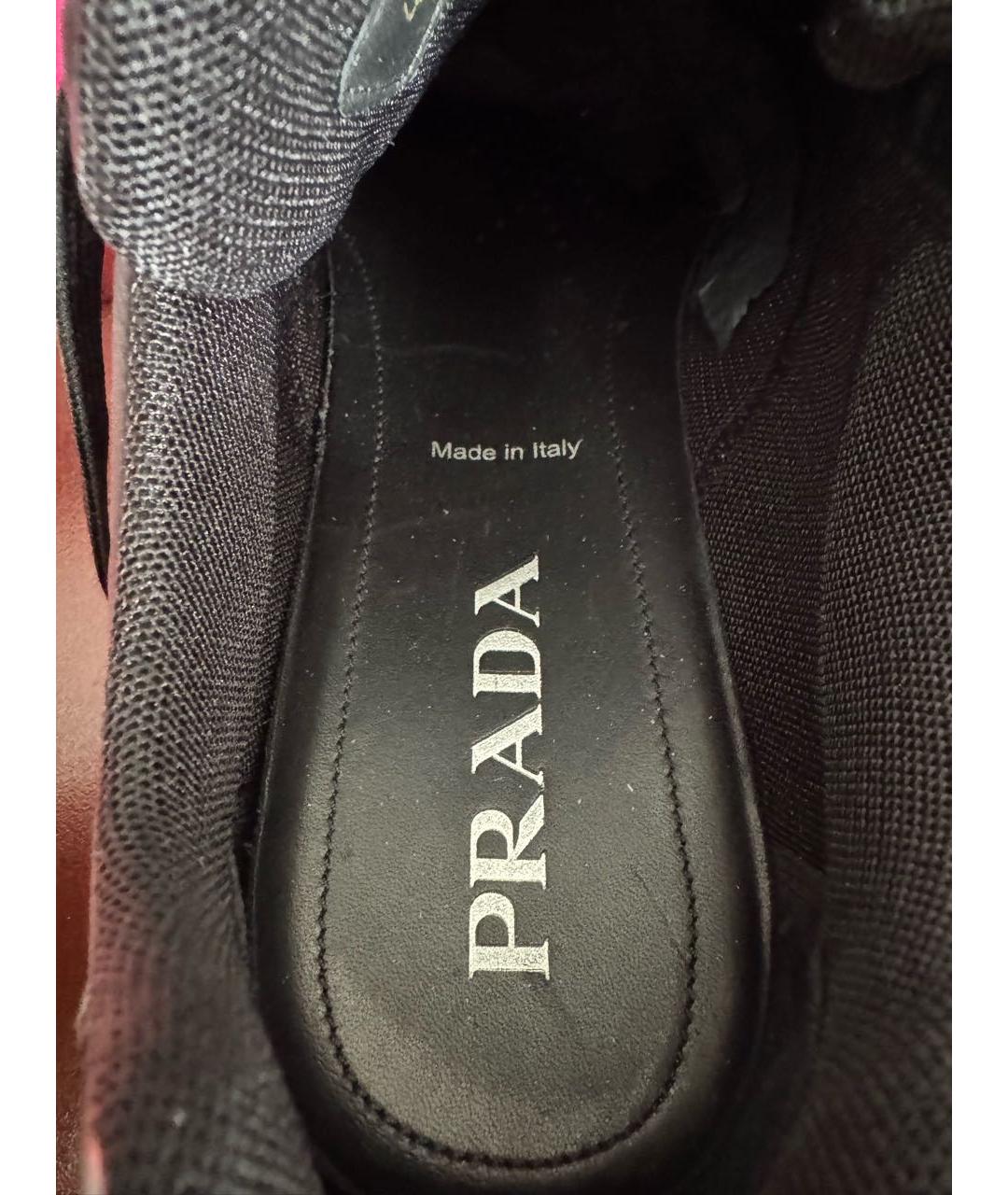 PRADA Черные кожаные кроссовки, фото 3