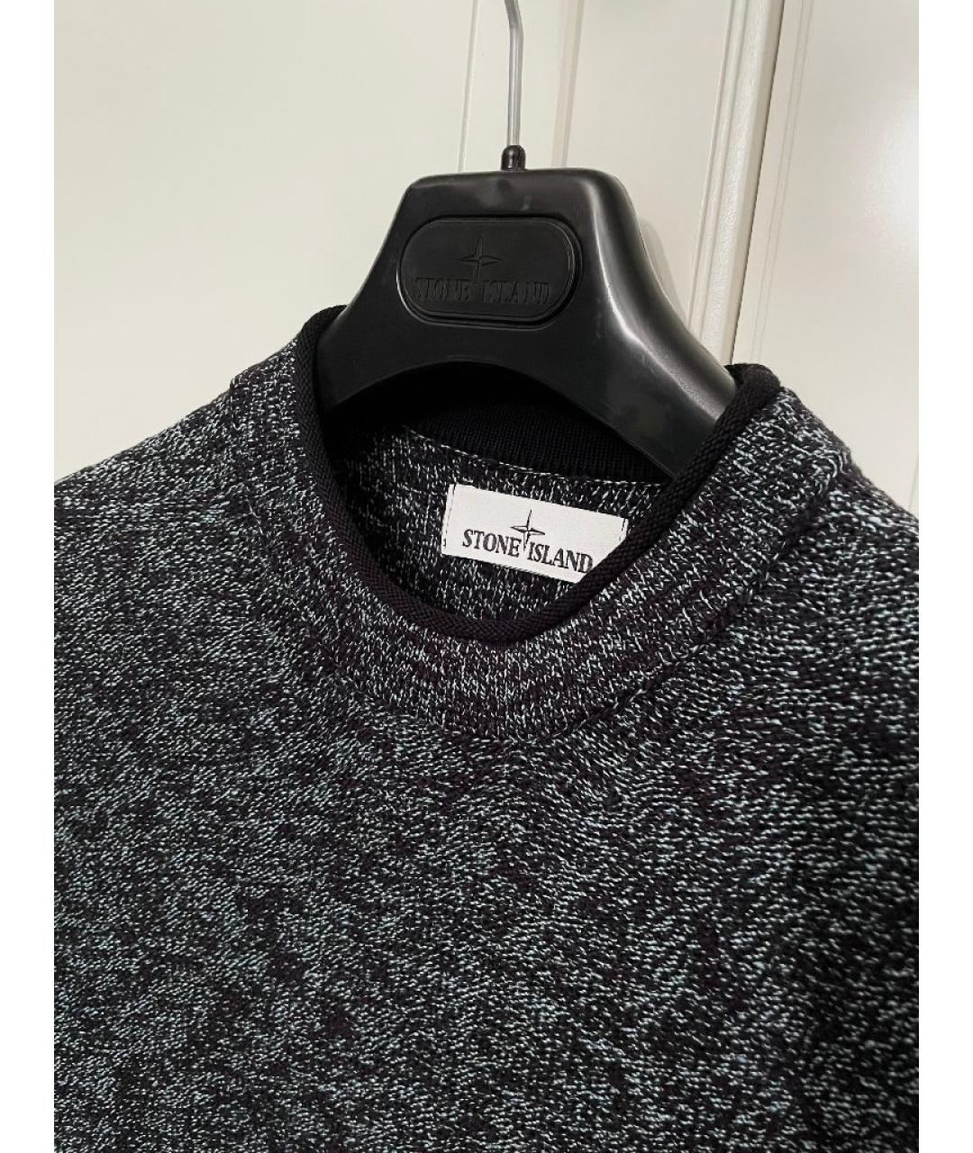 STONE ISLAND Черный хлопковый джемпер / свитер, фото 2