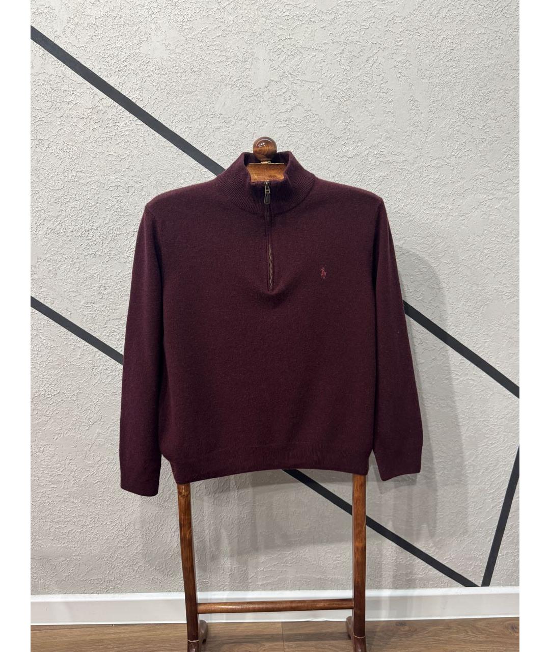 POLO RALPH LAUREN Бордовый шерстяной джемпер / свитер, фото 9