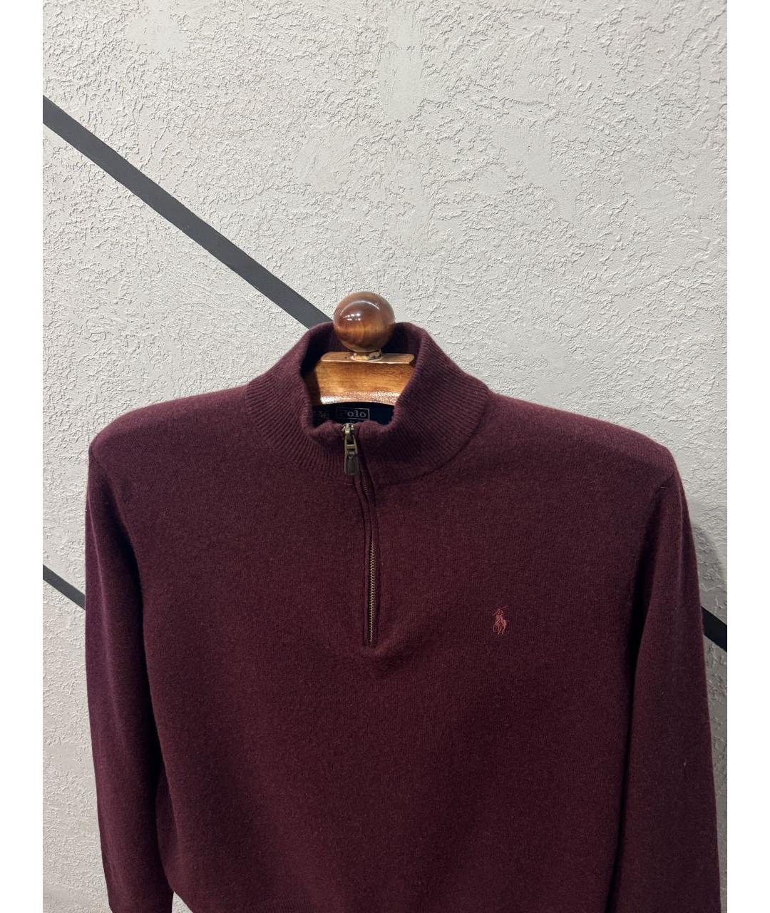 POLO RALPH LAUREN Бордовый шерстяной джемпер / свитер, фото 2