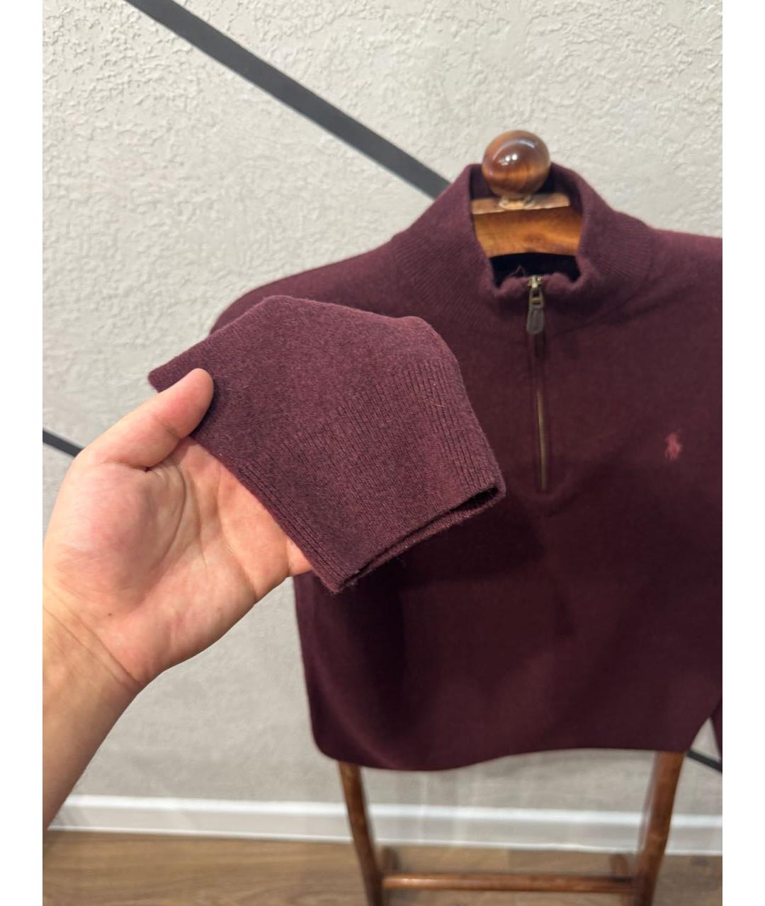 POLO RALPH LAUREN Бордовый шерстяной джемпер / свитер, фото 5
