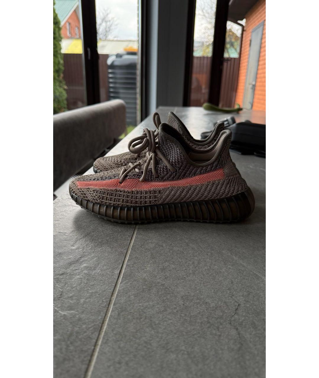 ADIDAS YEEZY Антрацитовые текстильные кроссовки, фото 5