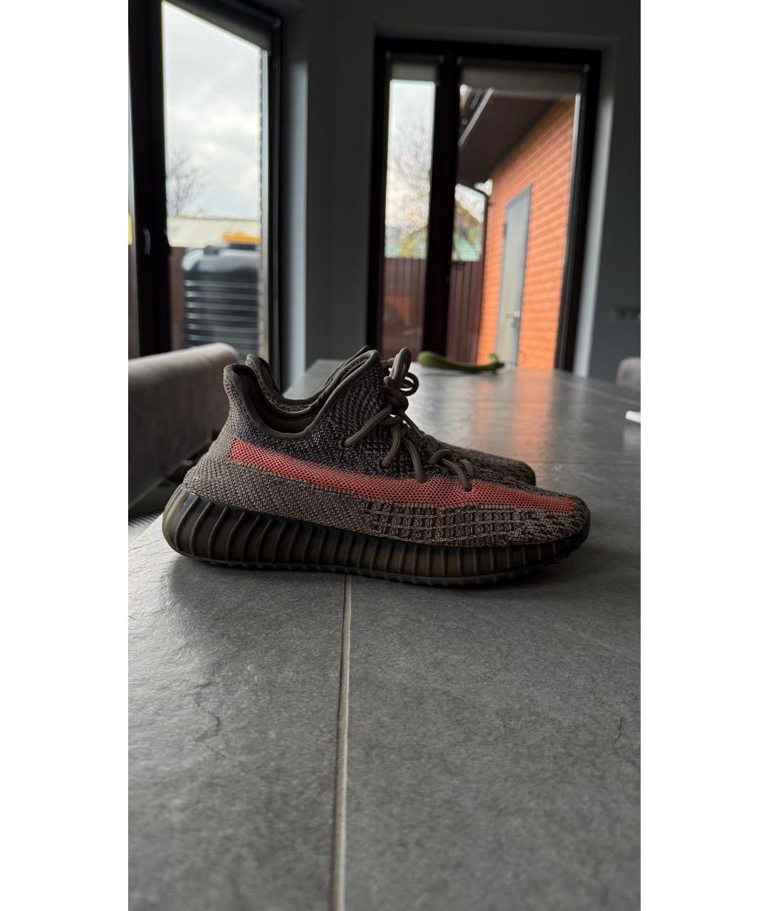 ADIDAS YEEZY Антрацитовые текстильные кроссовки, фото 6