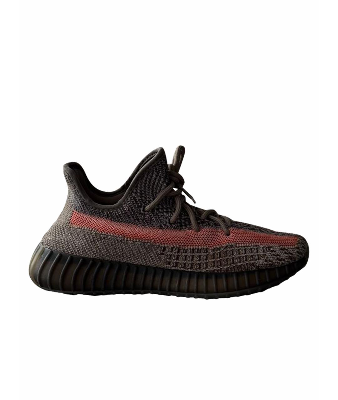 ADIDAS YEEZY Антрацитовые текстильные кроссовки, фото 1