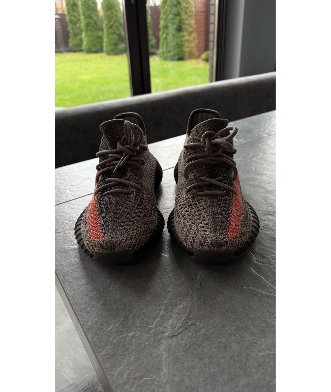 ADIDAS YEEZY Антрацитовые текстильные кроссовки, фото 2
