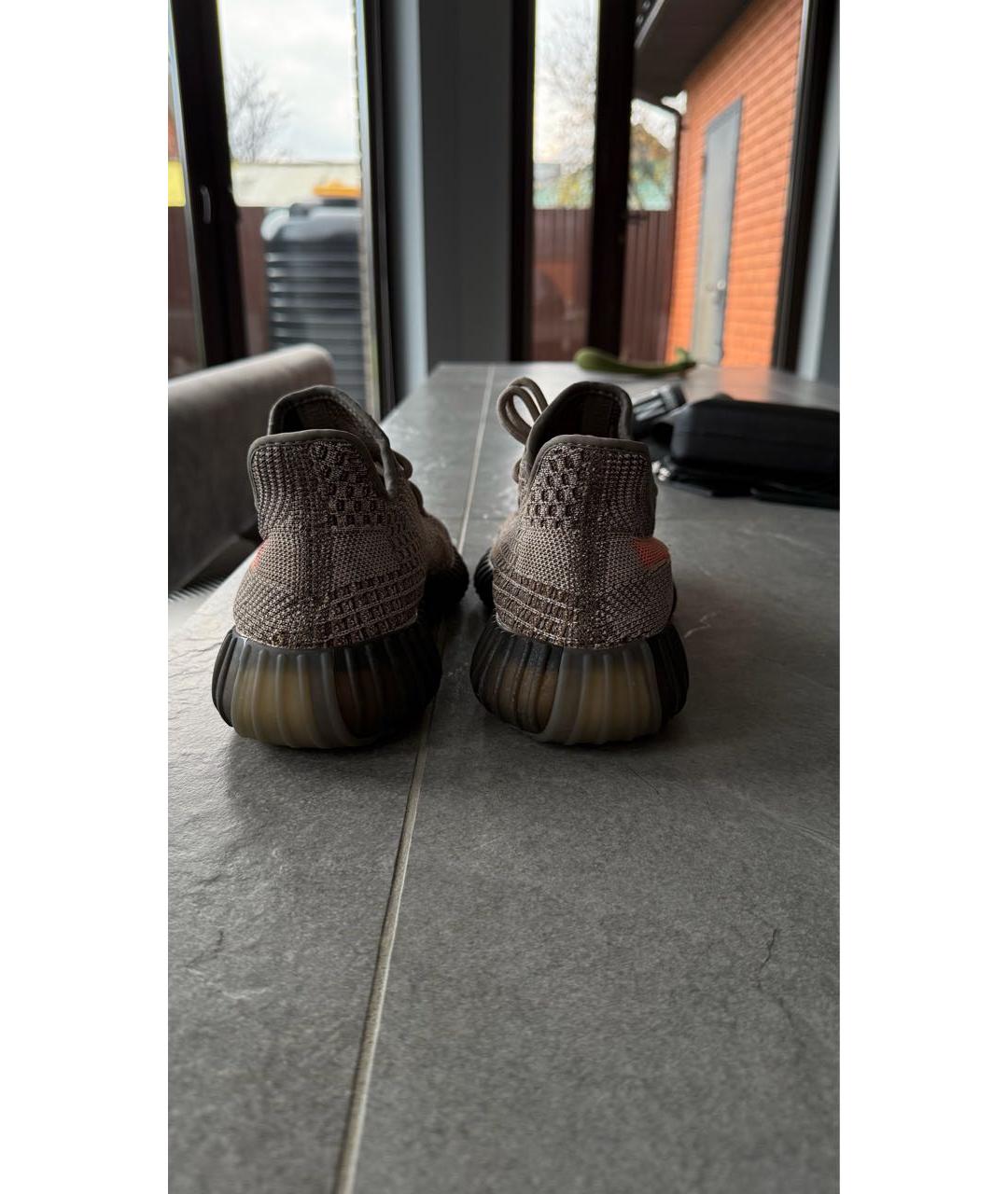 ADIDAS YEEZY Антрацитовые текстильные кроссовки, фото 4