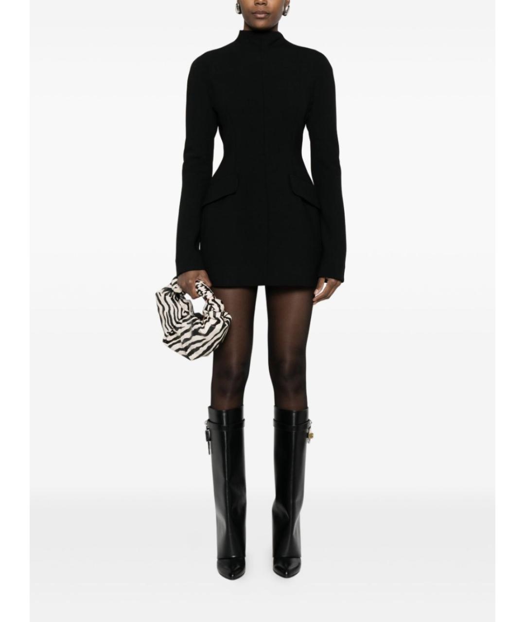 SPORTMAX Черное полиэстеровое повседневное платье, фото 4