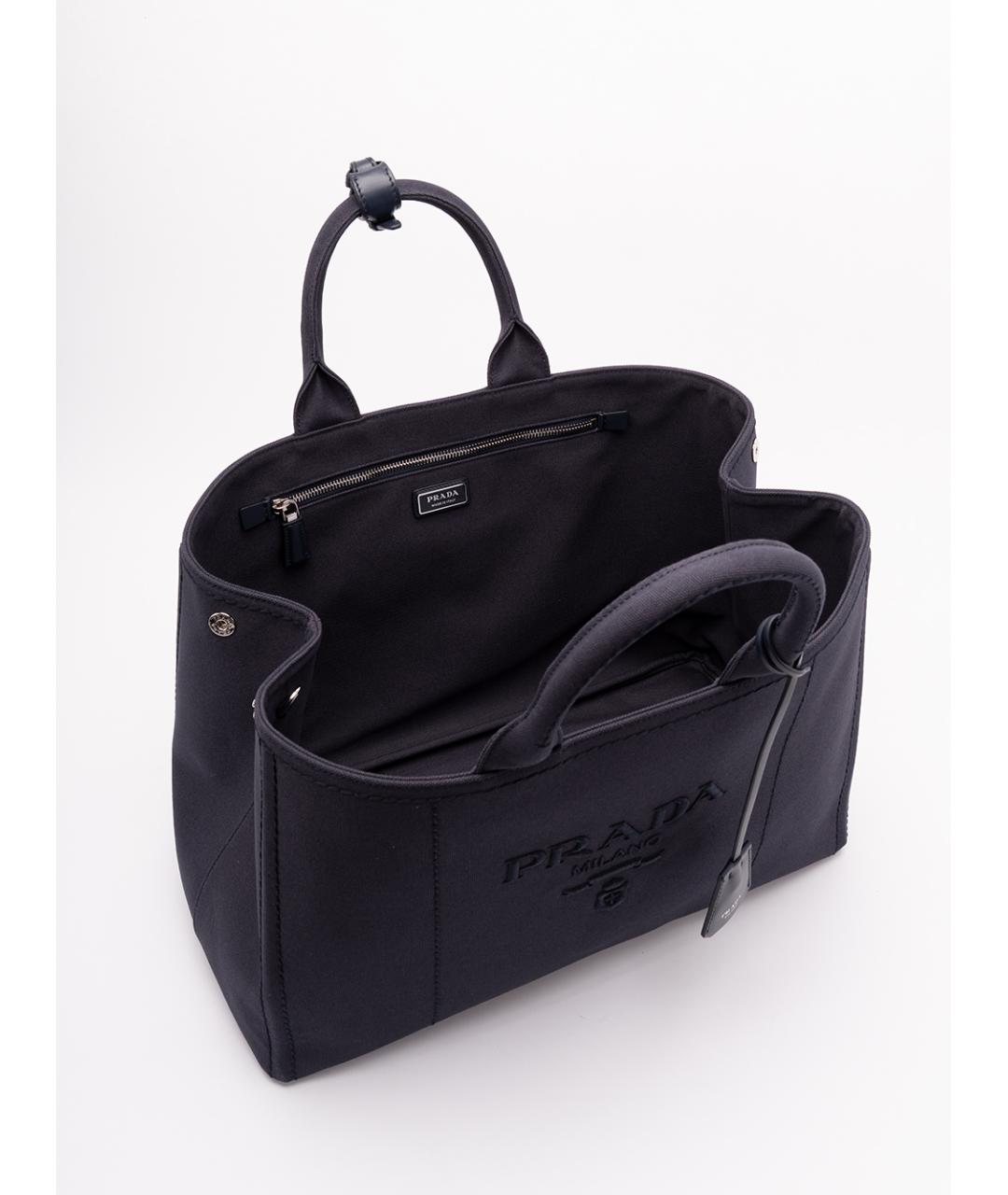 PRADA Синяя тканевая сумка тоут, фото 5