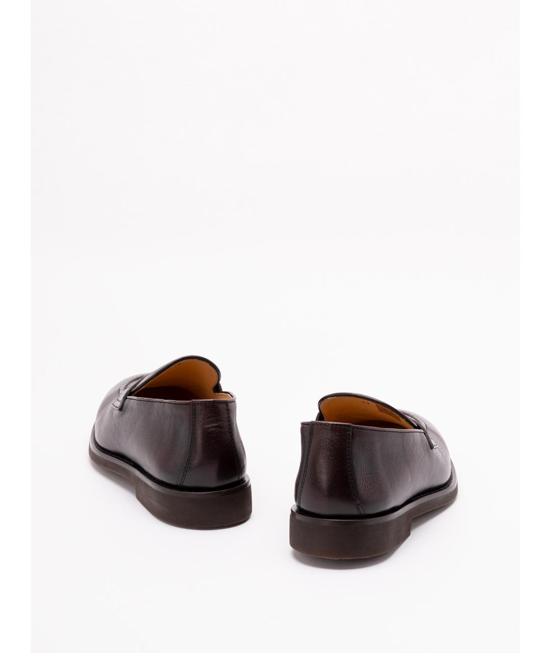 BRUNELLO CUCINELLI Коричневые кожаные лоферы, фото 3