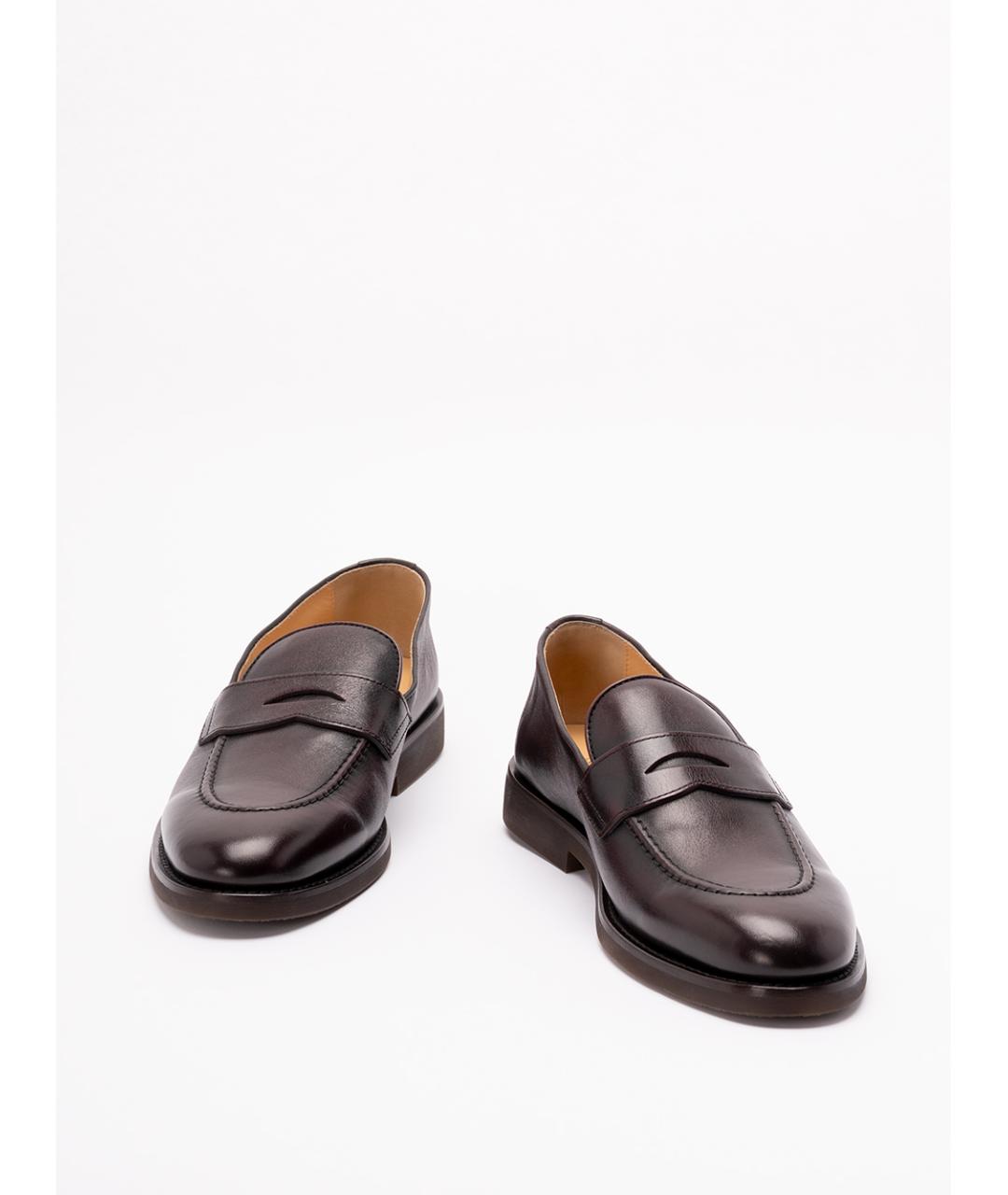 BRUNELLO CUCINELLI Коричневые кожаные лоферы, фото 2