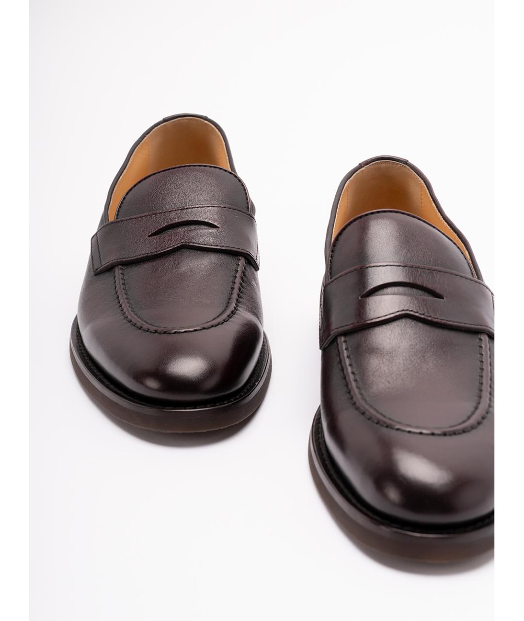 BRUNELLO CUCINELLI Коричневые кожаные лоферы, фото 5