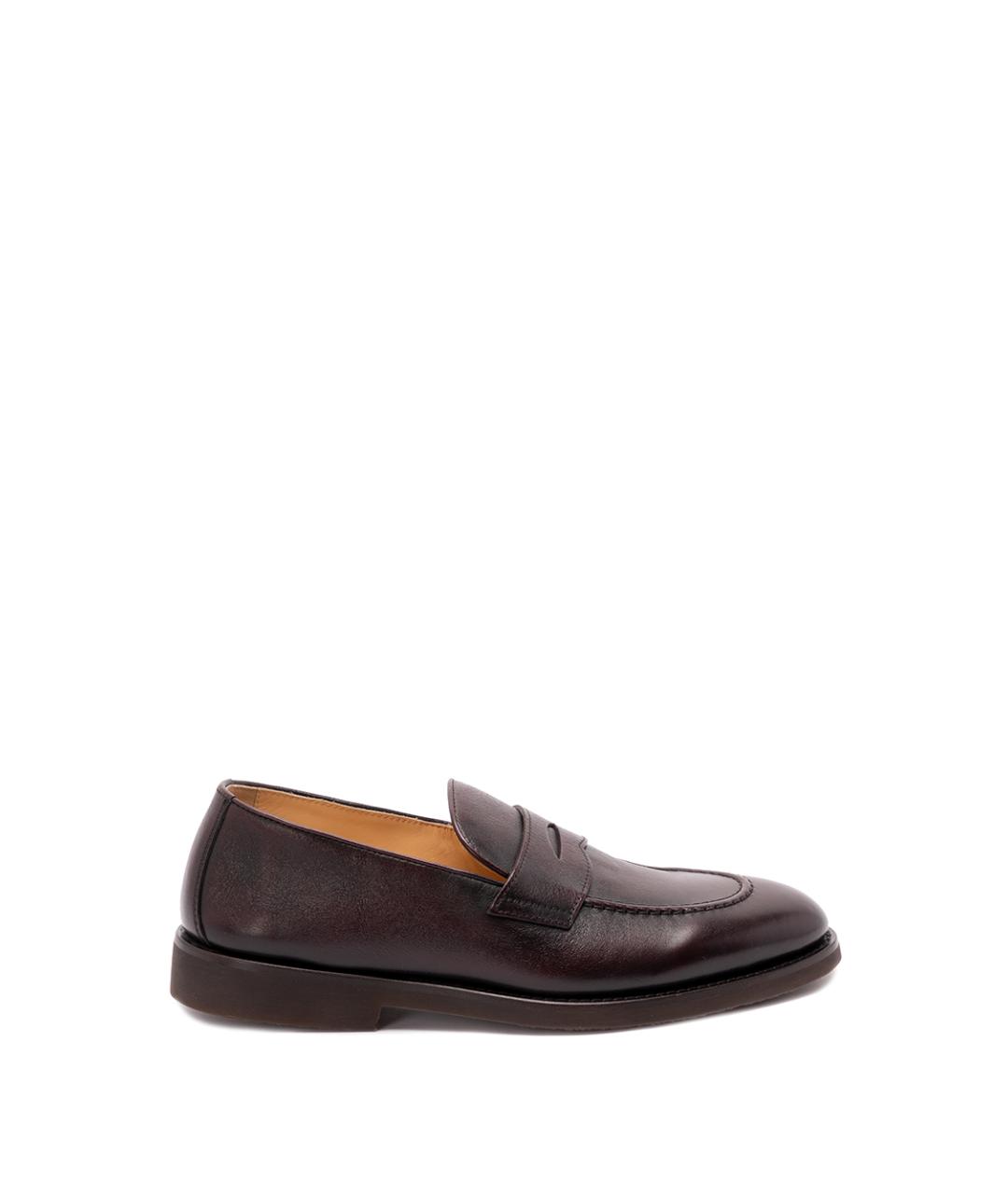BRUNELLO CUCINELLI Коричневые кожаные лоферы, фото 1