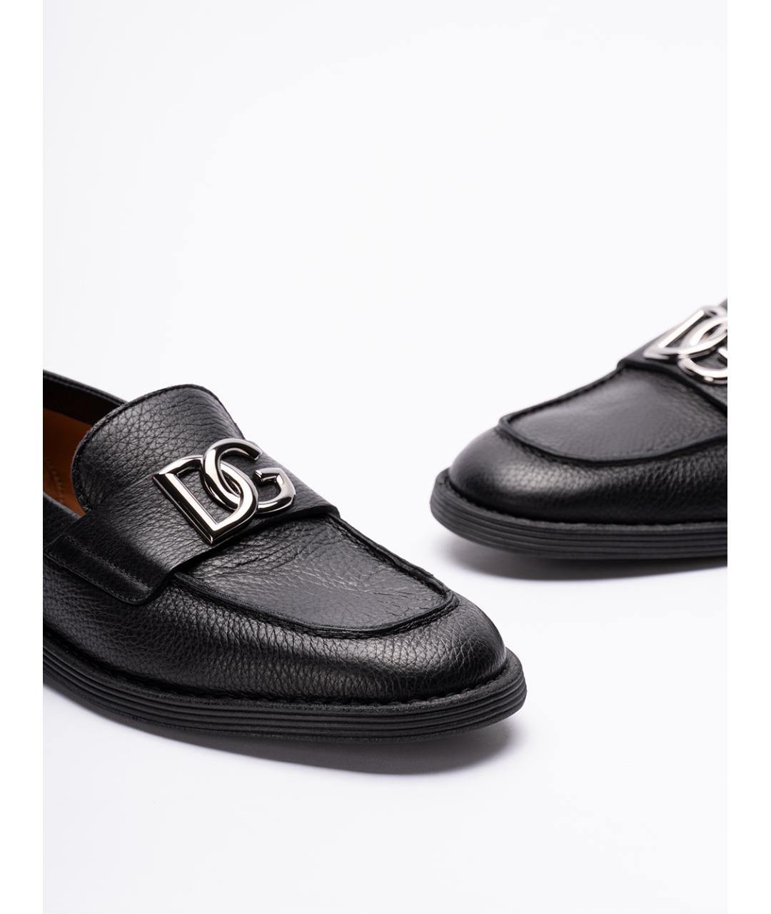 DOLCE&GABBANA Черные кожаные лоферы, фото 5