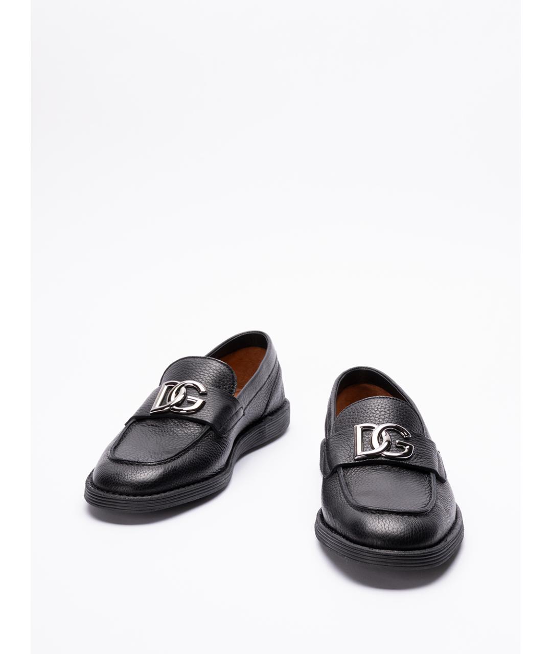 DOLCE&GABBANA Черные кожаные лоферы, фото 2