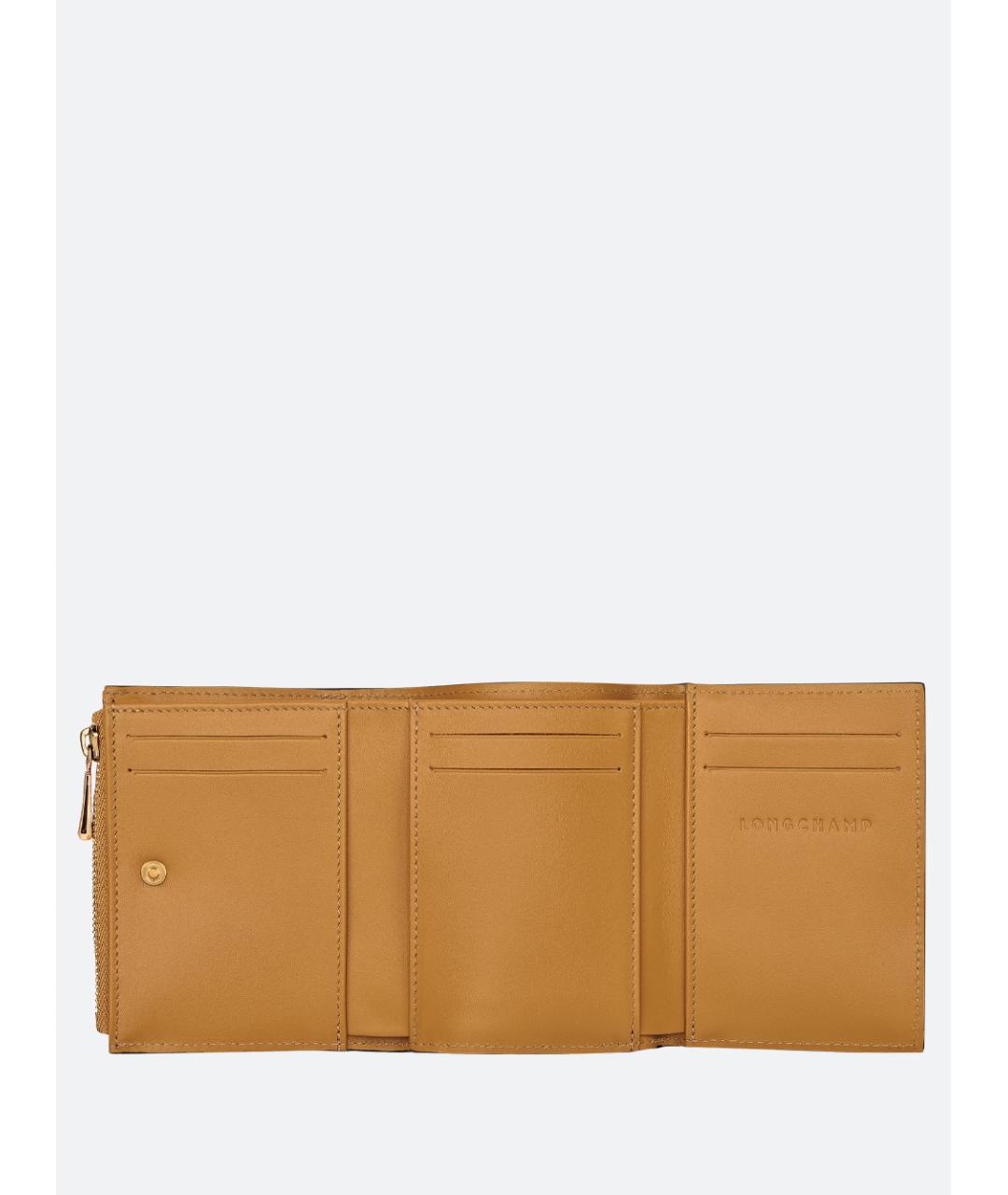 LONGCHAMP Горчичный кожаный кошелек, фото 3