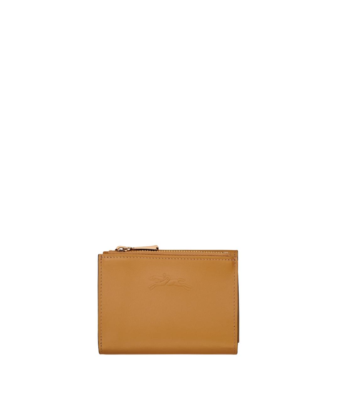 LONGCHAMP Горчичный кожаный кошелек, фото 1