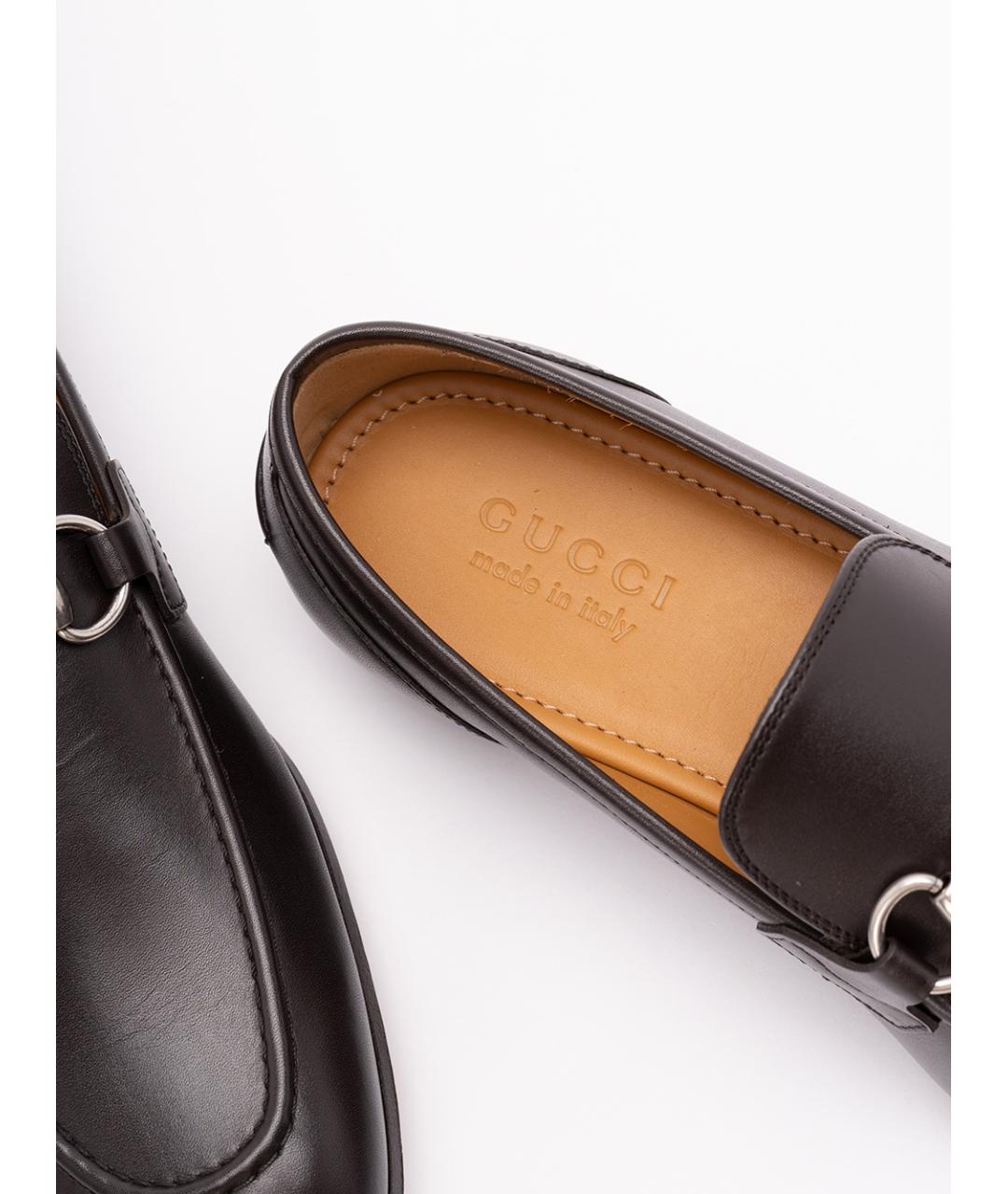 GUCCI Коричневые кожаные лоферы, фото 5
