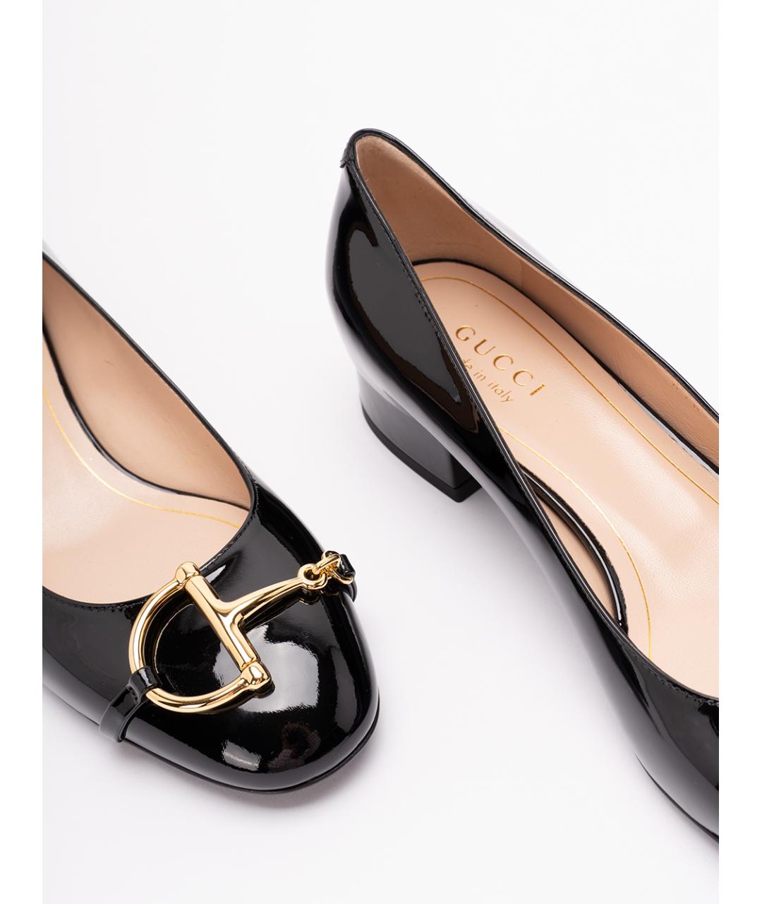 GUCCI Черные туфли из лакированной кожи, фото 5
