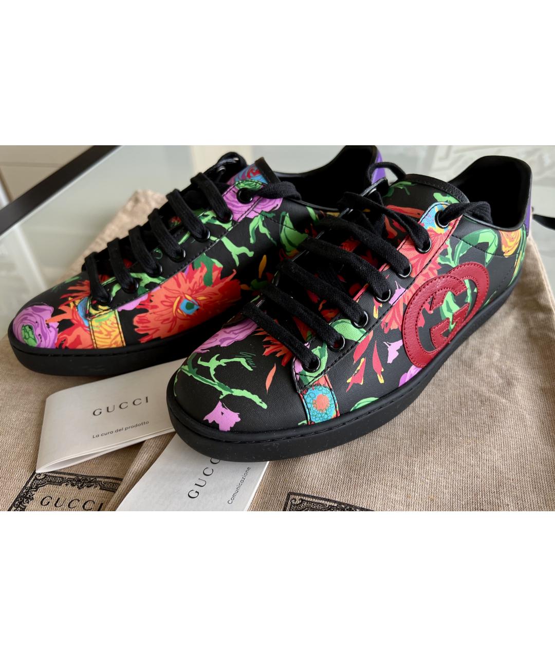 GUCCI Мульти кожаные кеды, фото 6