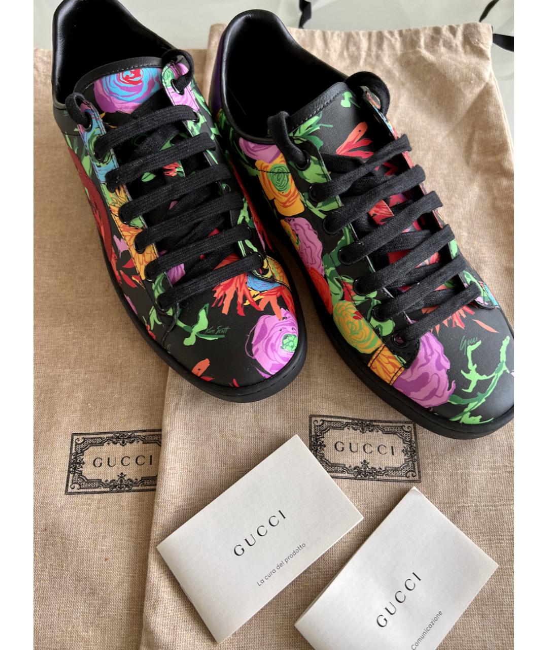 GUCCI Мульти кожаные кеды, фото 2