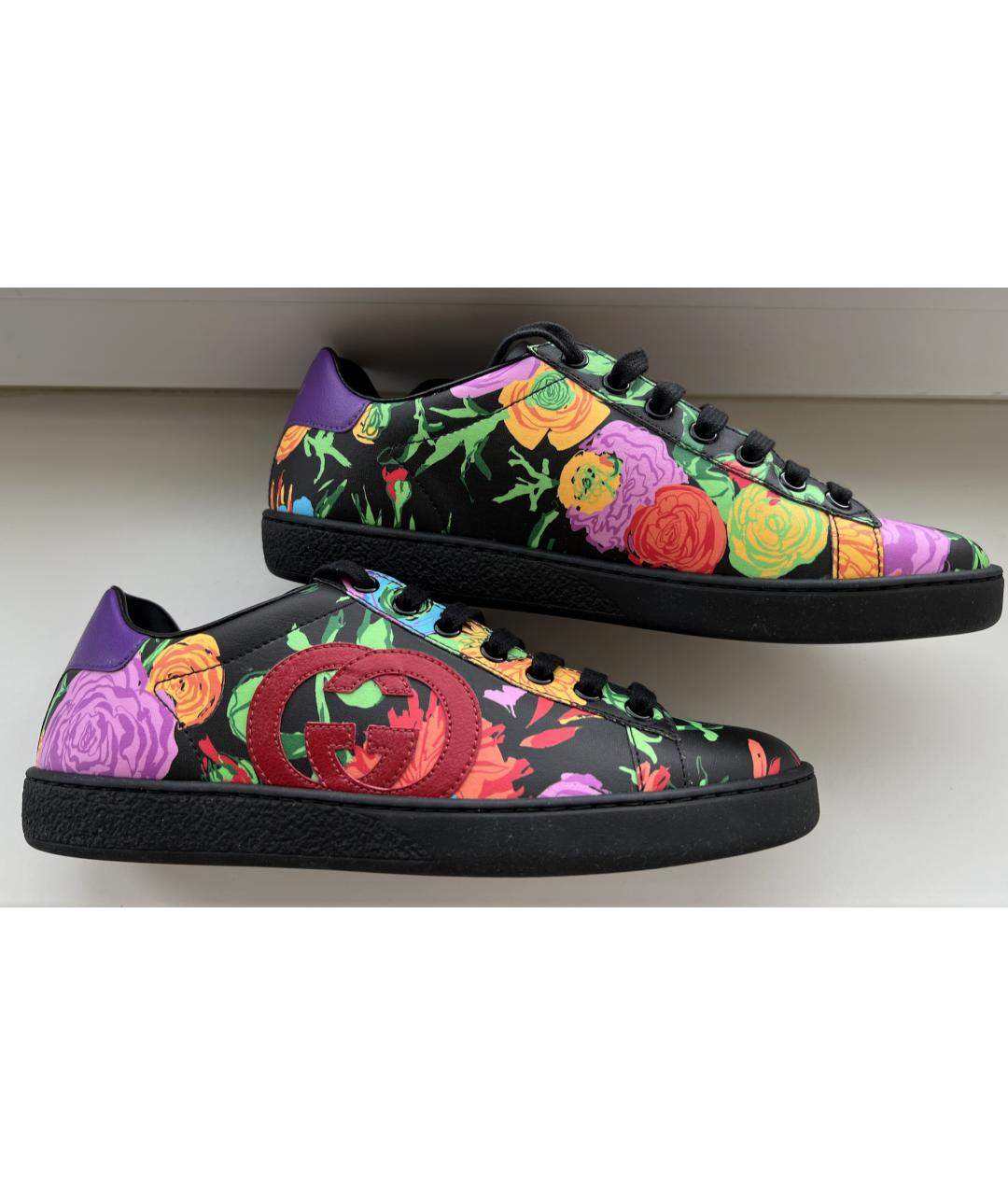 GUCCI Мульти кожаные кеды, фото 9