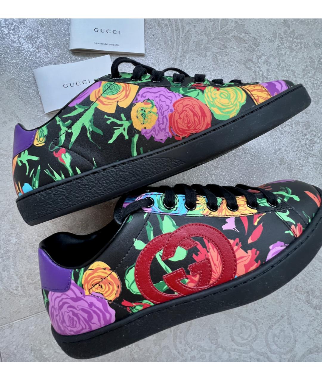 GUCCI Мульти кожаные кеды, фото 8