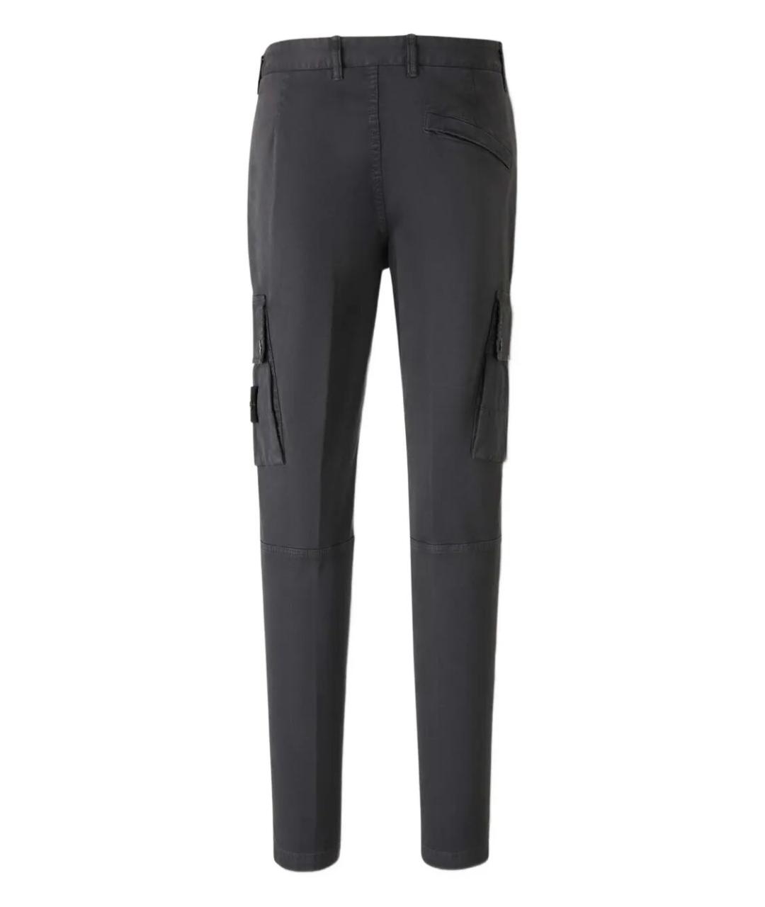 STONE ISLAND Серые хлопковые повседневные брюки, фото 2
