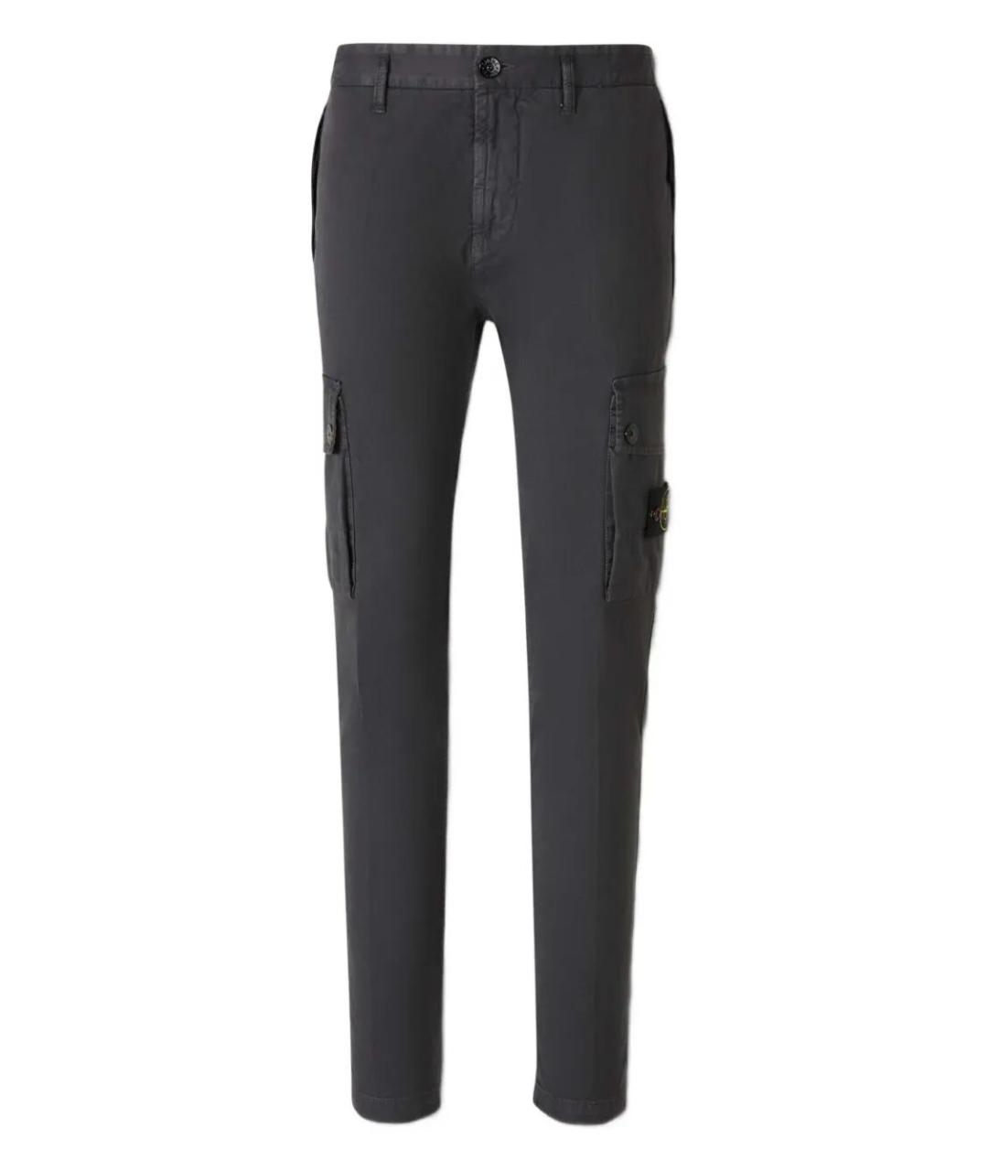 STONE ISLAND Серые хлопковые повседневные брюки, фото 1