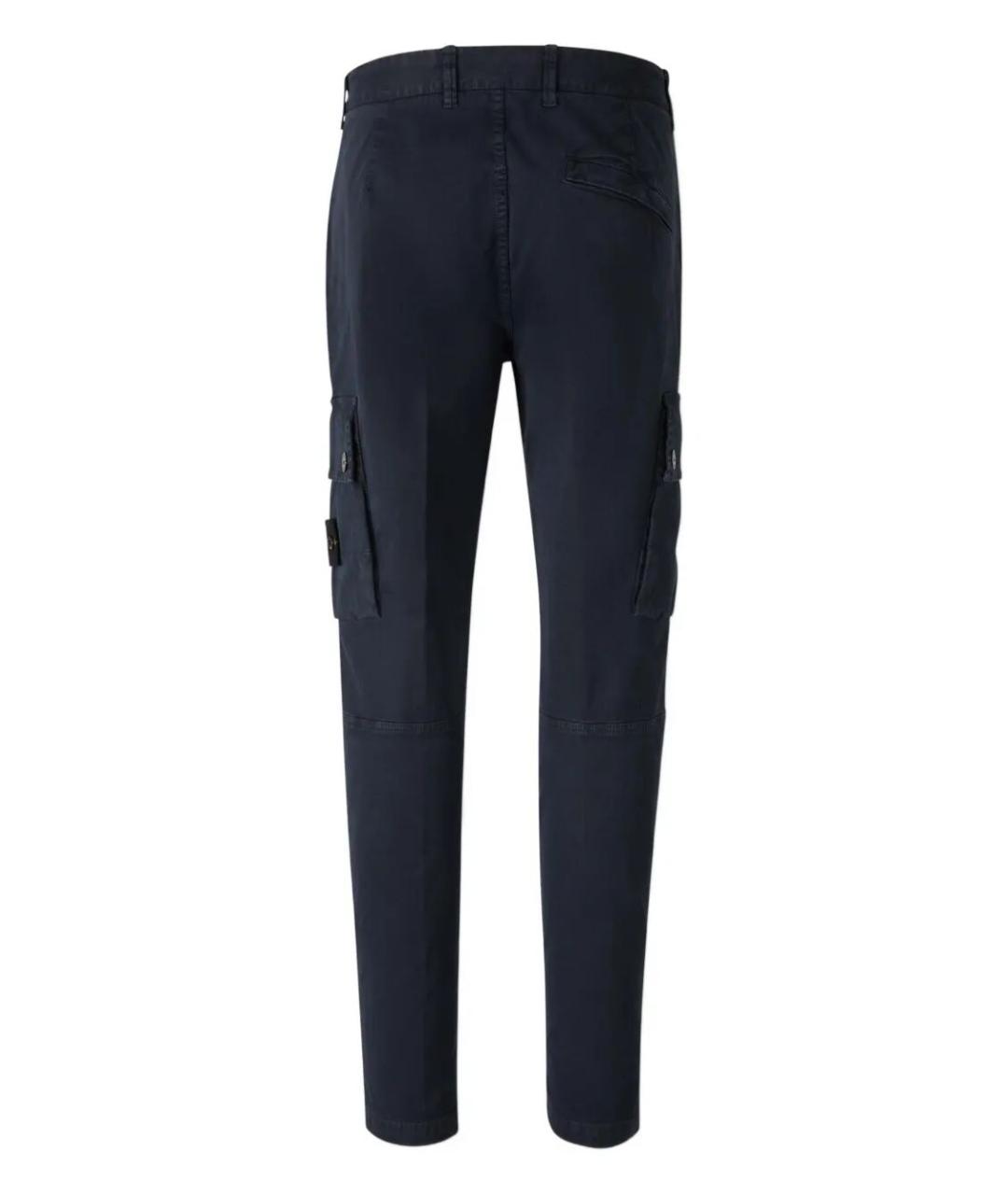 STONE ISLAND Синие хлопковые повседневные брюки, фото 2