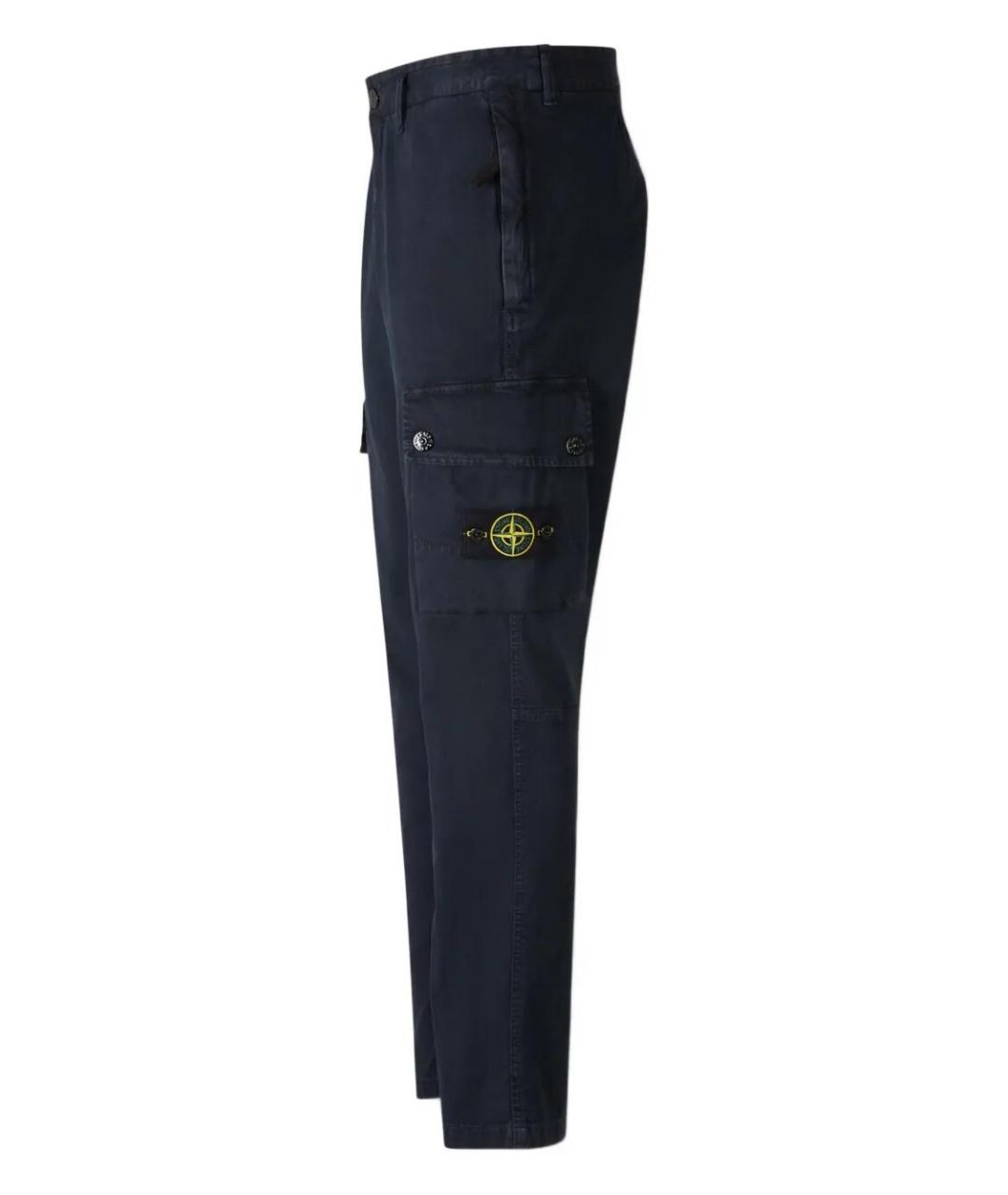 STONE ISLAND Синие хлопковые повседневные брюки, фото 4