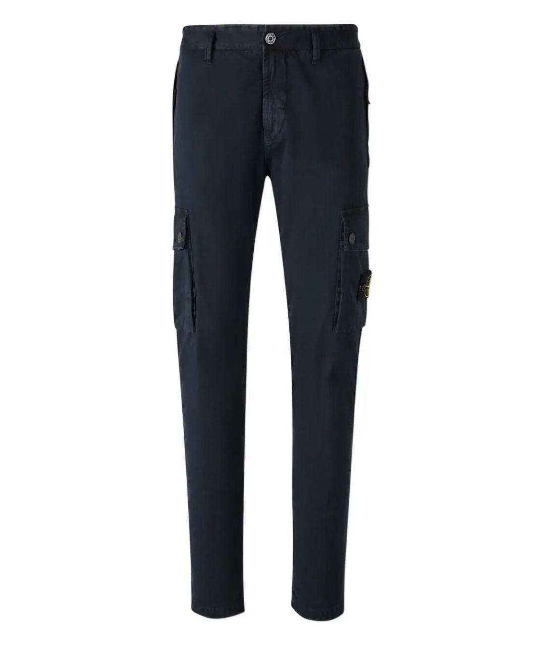 STONE ISLAND Синие хлопковые повседневные брюки, фото 1