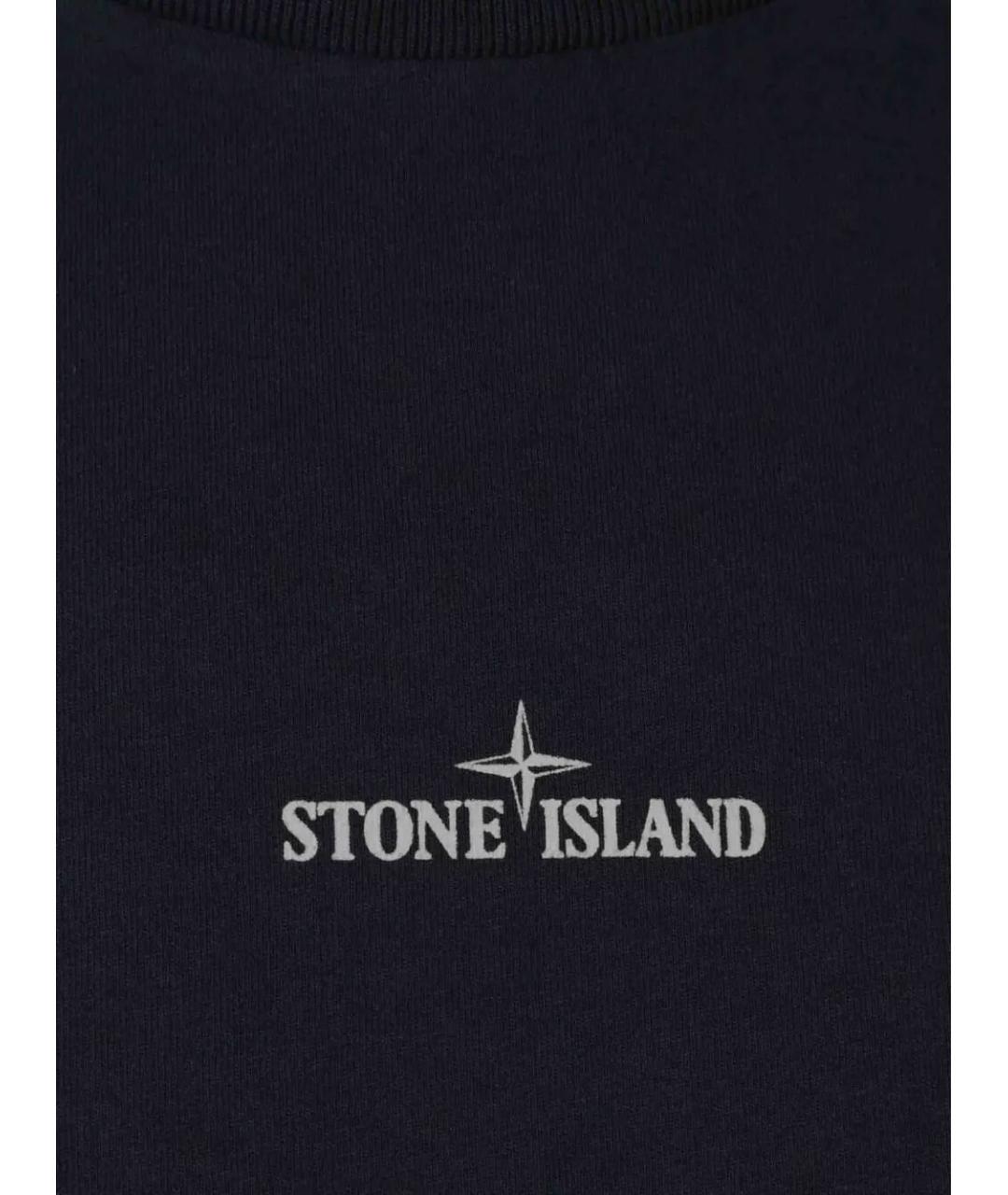 STONE ISLAND Синяя хлопковая футболка, фото 3