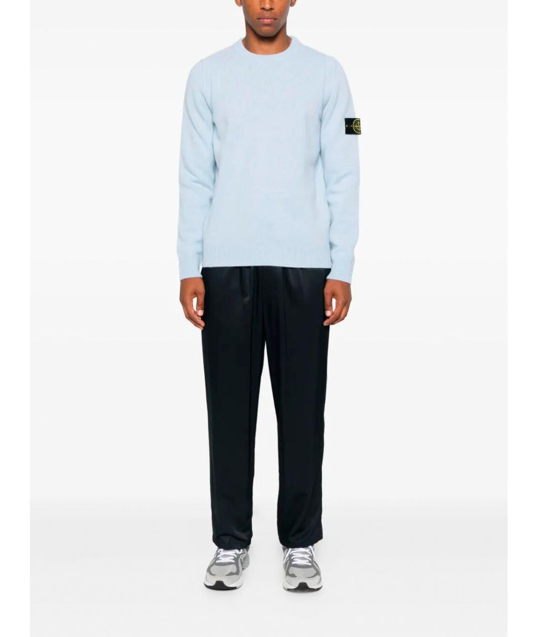 STONE ISLAND Голубой шерстяной джемпер / свитер, фото 2