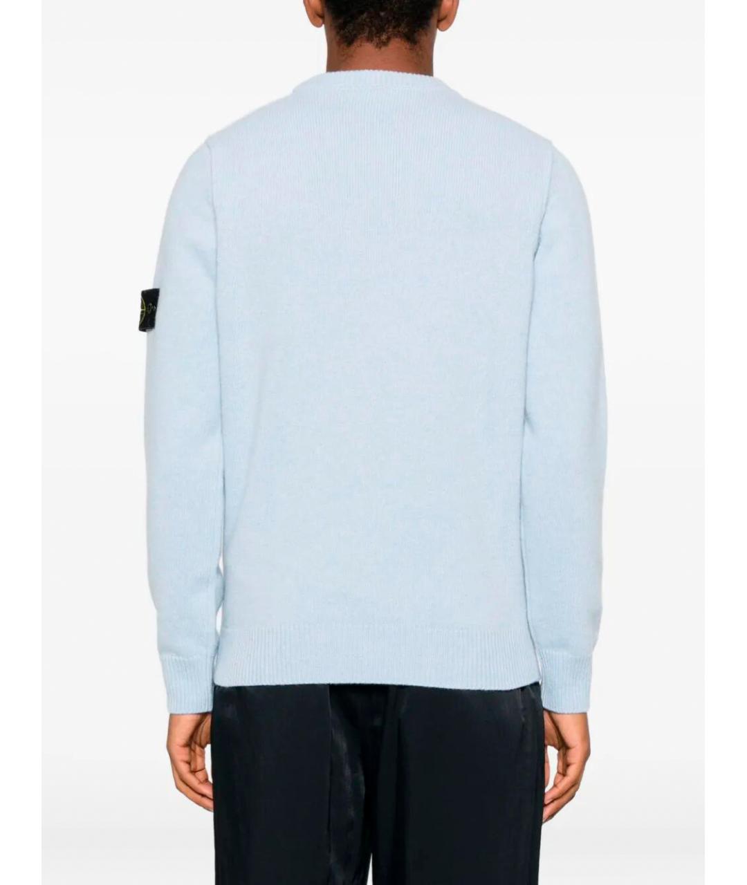 STONE ISLAND Голубой шерстяной джемпер / свитер, фото 4
