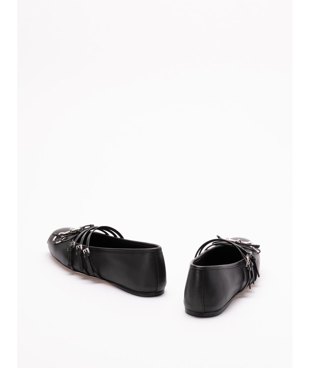 GUCCI Черные кожаные балетки, фото 3