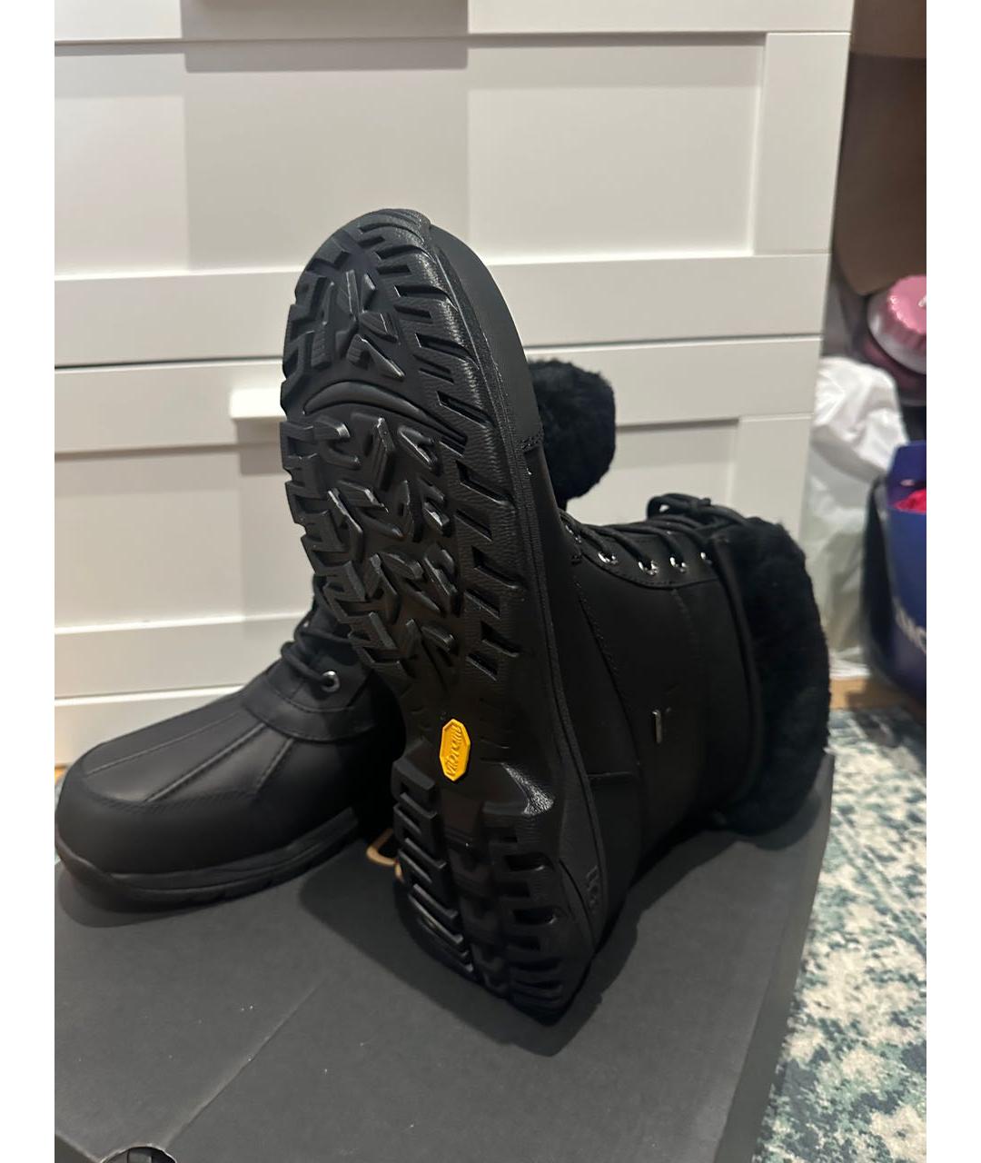 UGG AUSTRALIA Черные кожаные высокие ботинки, фото 3