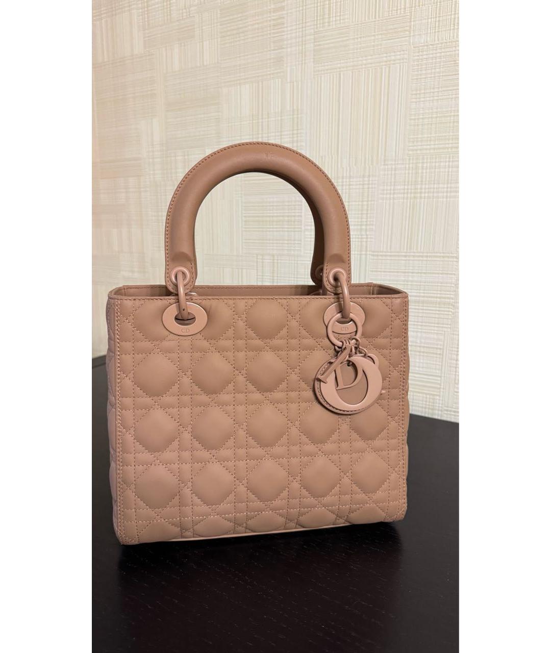 CHRISTIAN DIOR Розовая кожаная сумка с короткими ручками, фото 9