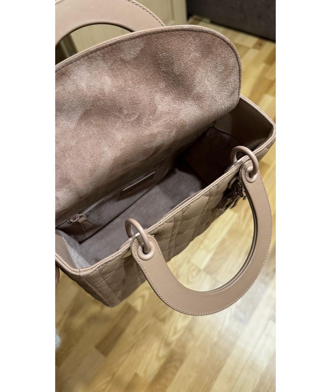 CHRISTIAN DIOR Розовая кожаная сумка с короткими ручками, фото 8