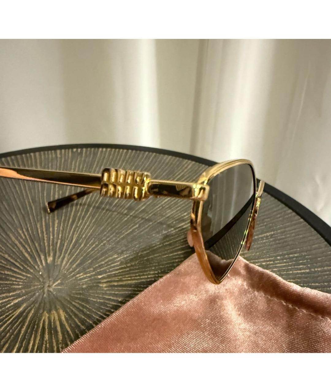 MIU MIU Черные металлические солнцезащитные очки, фото 3