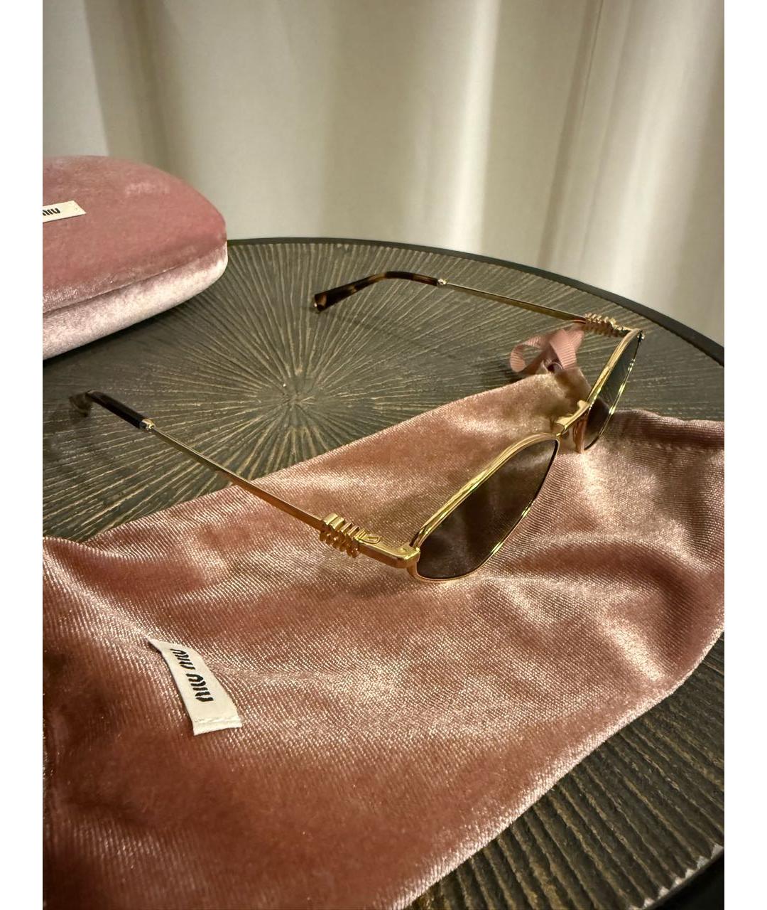 MIU MIU Черные металлические солнцезащитные очки, фото 2