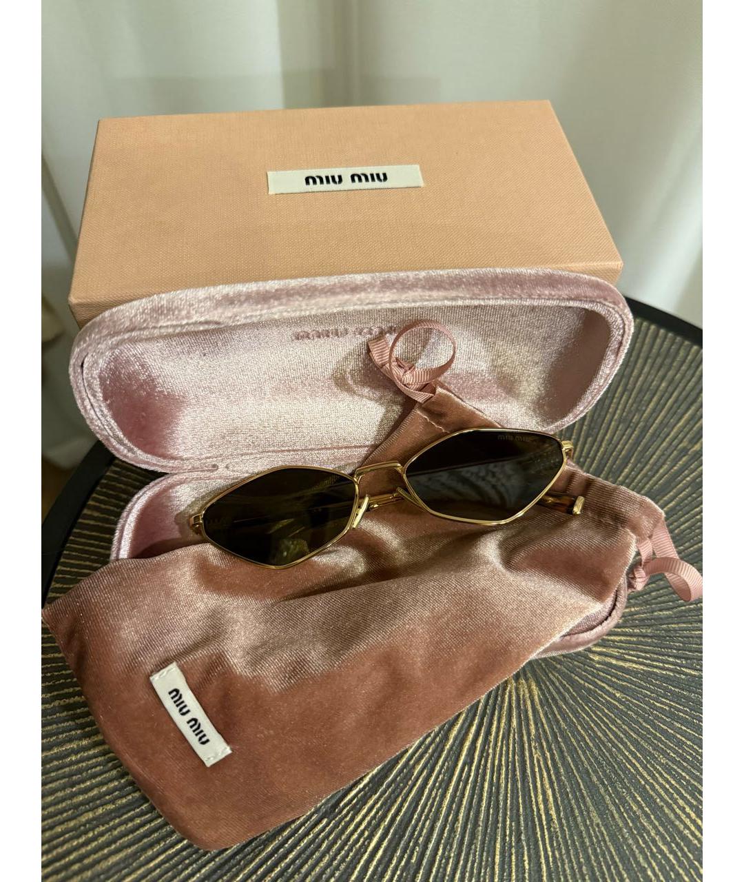 MIU MIU Черные металлические солнцезащитные очки, фото 5