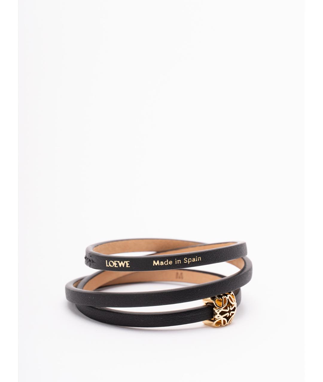 LOEWE Черный кожаный браслет, фото 2