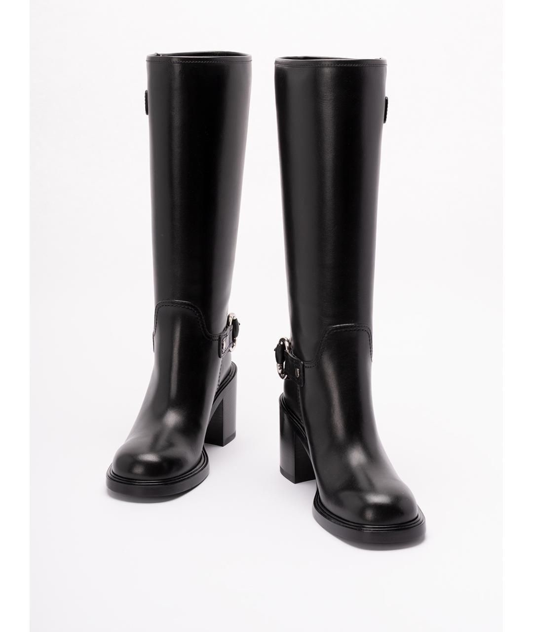 GUCCI Черные кожаные сапоги, фото 2