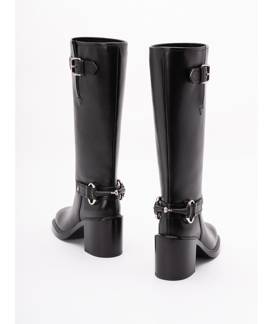 GUCCI Черные кожаные сапоги, фото 3