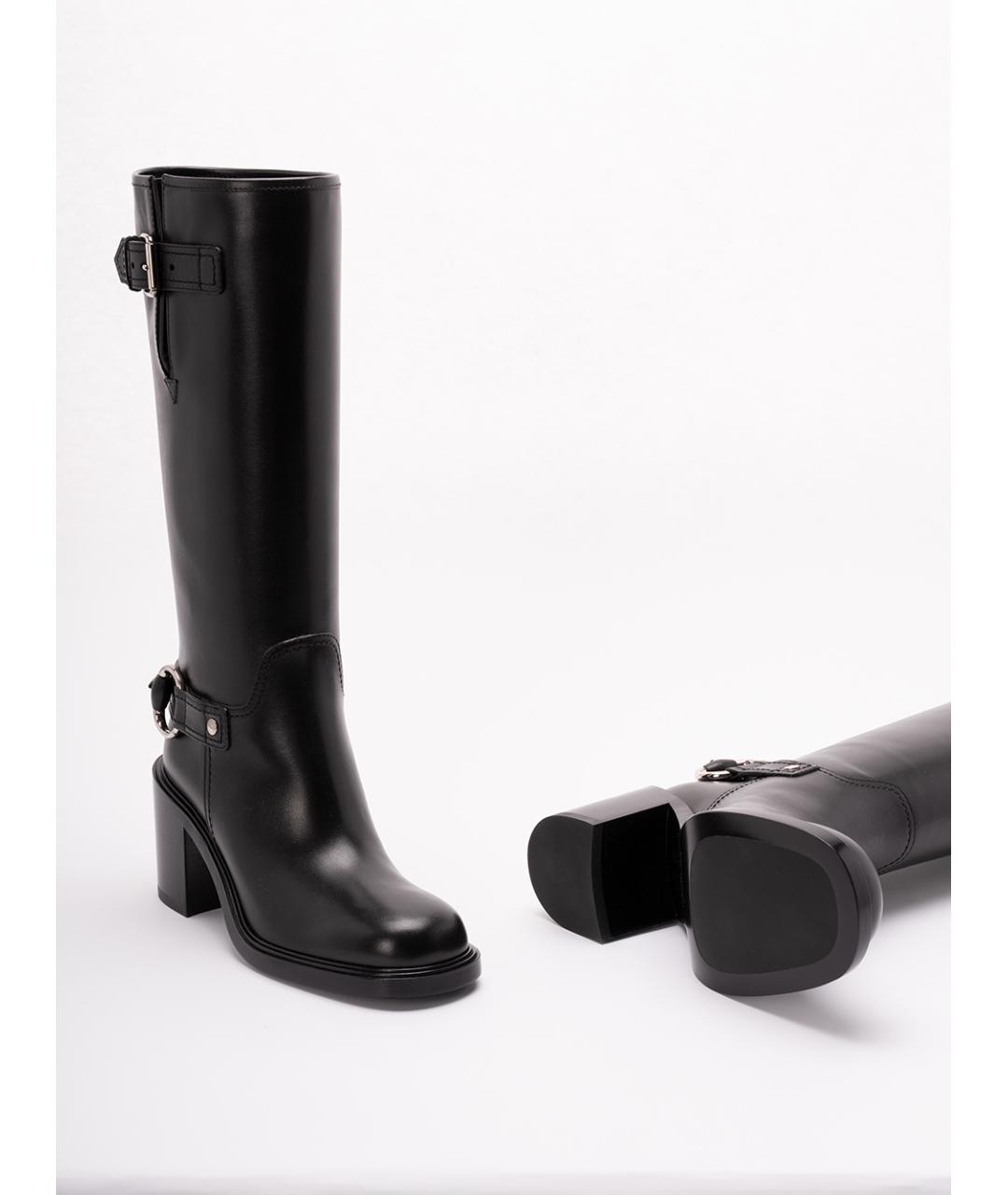 GUCCI Черные кожаные сапоги, фото 4