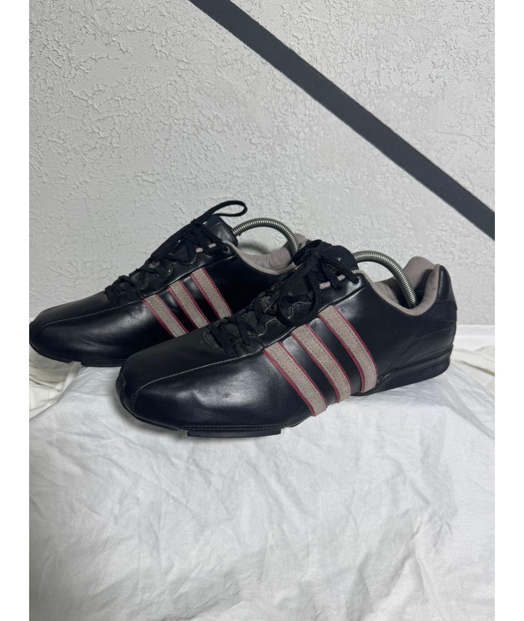 ADIDAS Черные кожаные низкие кроссовки / кеды, фото 9