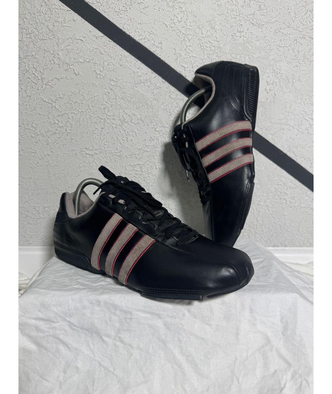 ADIDAS Черные кожаные низкие кроссовки / кеды, фото 2